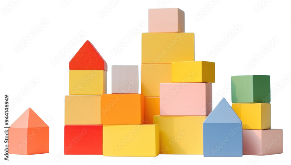 Fototapeta premium PNG Toy building block construction transparent background