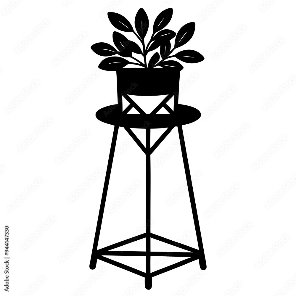 Vector Art of a Plant Stand