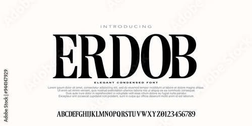 Modern Elegant Condensed Font. Alphabet, Uppercase Typography urban style condensed fonts for fashion, sport, technology, digital, music, movie, logo design, vector illustration