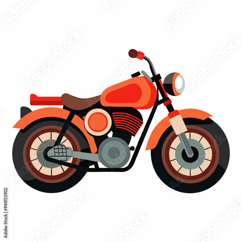 Orange and Black Motorcycle Illustration