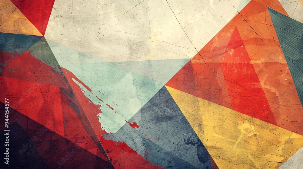 Fototapeta premium Abstract artwork displays a triangle geometric background. Graphic design highlights shape texture.