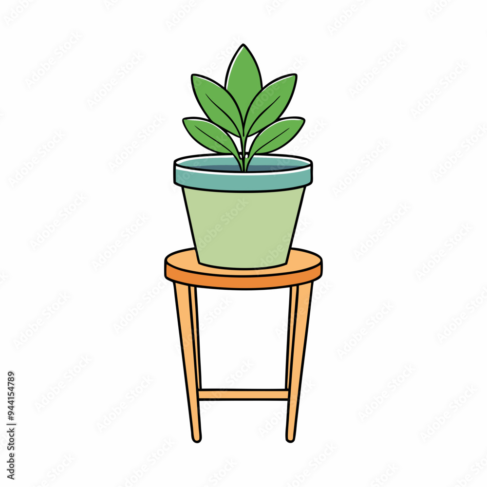 Obraz premium Vector color Art of a Plant Stand