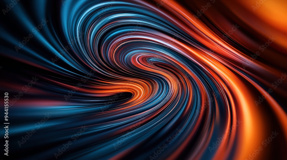Abstract swirling pattern with vibrant blue and orange streaks creating a dynamic, flowing design. Abstract swirling pattern with vibrant blue and orange streaks creating a dynamic, flowing design.