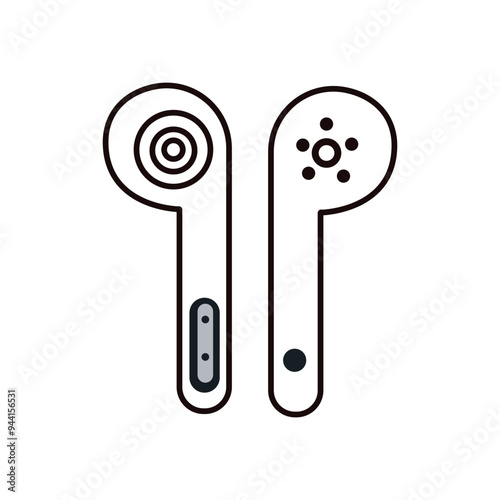 Minimalistic vector headphones illustration, perfect for tech and music themes.