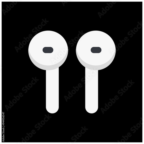 Minimalistic vector headphones illustration, perfect for tech and music themes.