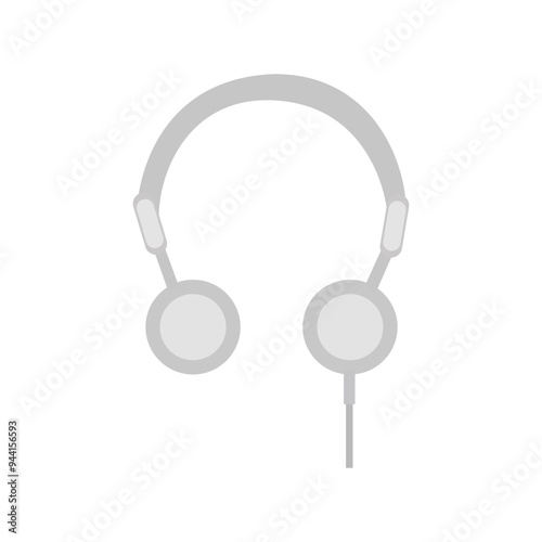 Minimalistic vector headphones illustration, perfect for tech and music themes.