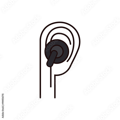 Minimalistic vector headphones illustration, perfect for tech and music themes.