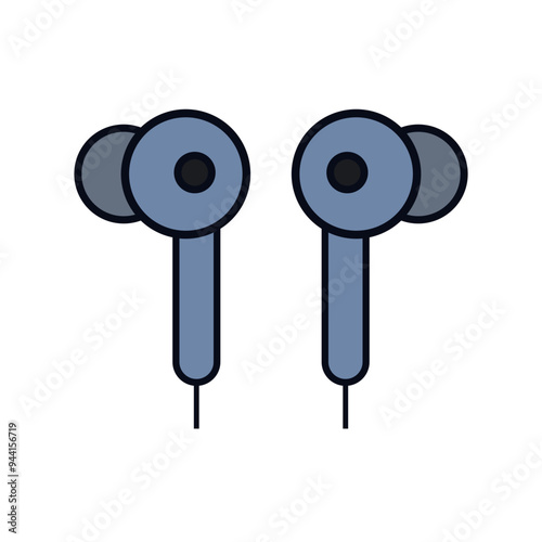 Minimalistic vector headphones illustration, perfect for tech and music themes.
