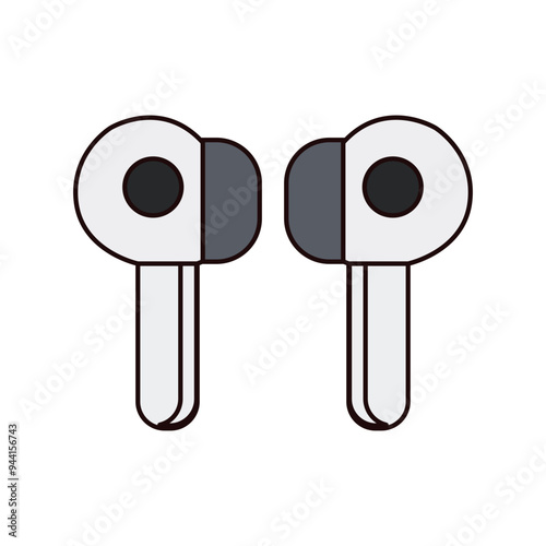 Minimalistic vector headphones illustration, perfect for tech and music themes.