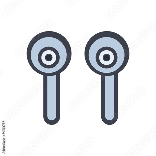 Minimalistic vector headphones illustration, perfect for tech and music themes.