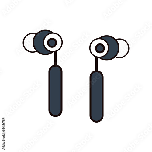 Minimalistic vector headphones illustration, perfect for tech and music themes.
