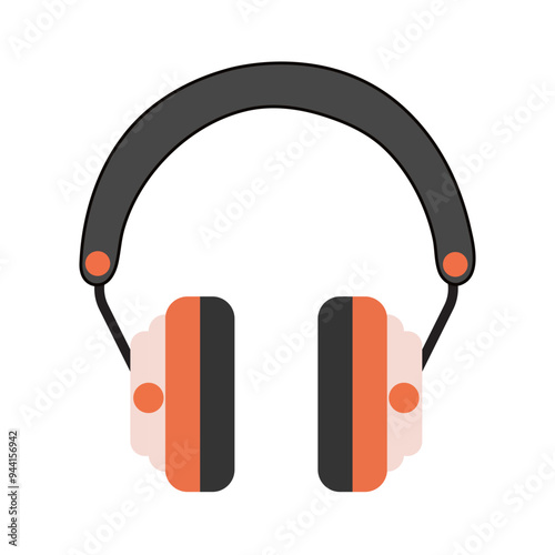 Minimalistic vector headphones illustration, perfect for tech and music themes.