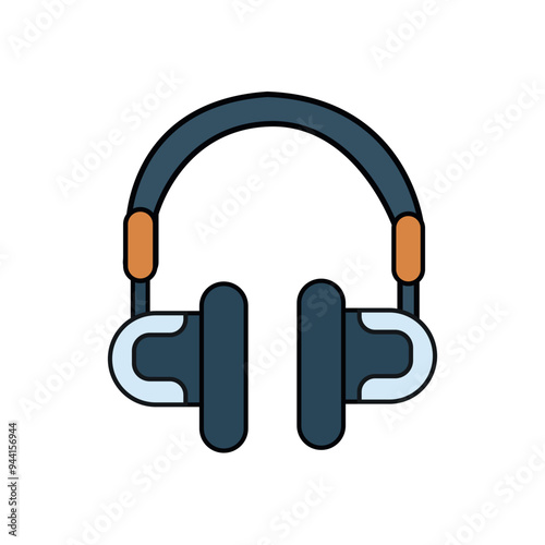 Minimalistic vector headphones illustration, perfect for tech and music themes.