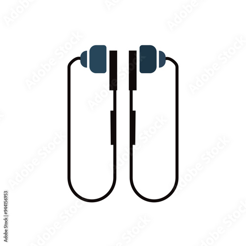 Minimalistic vector headphones illustration, perfect for tech and music themes.