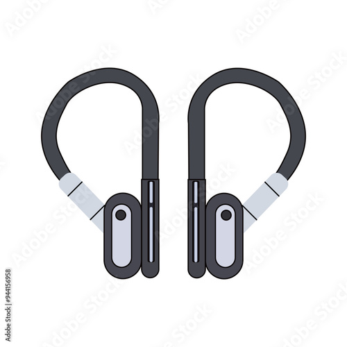 Minimalistic vector headphones illustration, perfect for tech and music themes.