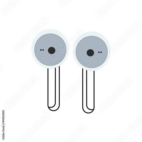 Minimalistic vector headphones illustration, perfect for tech and music themes.