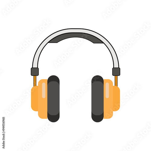 Minimalistic vector headphones illustration, perfect for tech and music themes.
