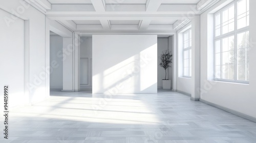Empty interior with 3D rendering