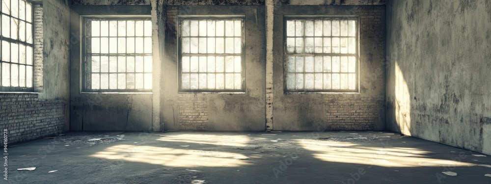 Fototapeta premium 3D rendering of an abandoned interior space