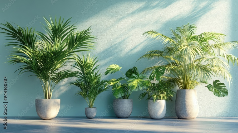 Fototapeta premium 3D rendering of palm plants