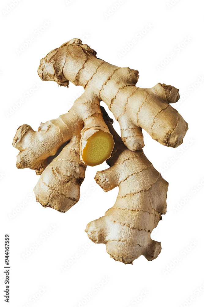 Fresh ginger root displays its twisted shape and smooth texture, ideal for recipes, health remedies, and natural healing practices. Transparent background PNG Fresh ginger root displays its twisted shape and smooth texture, ideal for recipes, health remedies, and natural healing practices. Transparent background PNG