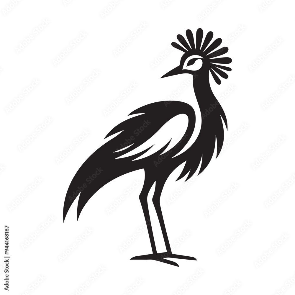 Secretarybird Silhouette Vector Illustrations for Unique Wildlife Designs Secretarybird Silhouette Vector Illustrations for Unique Wildlife Designs