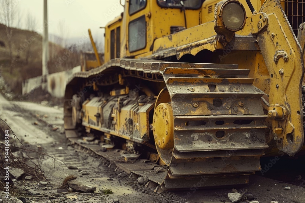 Bulldozer on a road Bulldozer on a road