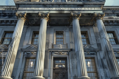 Neo classical courthouse facade photo