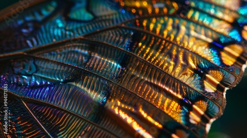 Iridescent Glory: A Close-up of a Butterfly's Wing