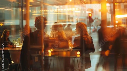 Urban Evening: A Blurred Vision of City Life and Dining Out