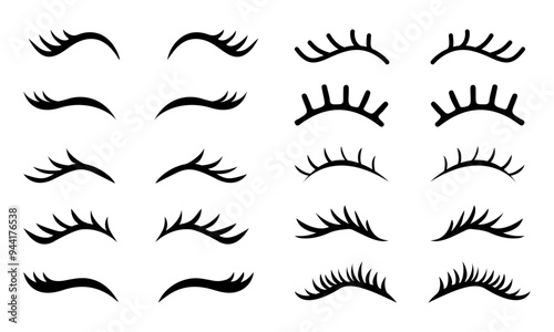 Eyelashes for girls simple hand drawn girls eyelashes set