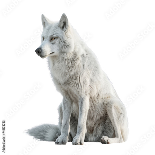 Majestic Arctic Wolf Portrait photo