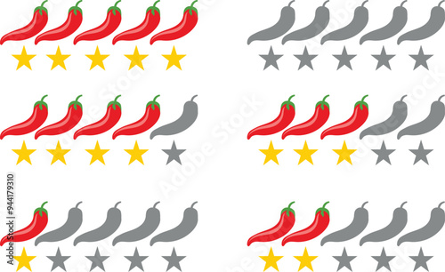 spicy level or spicy indicator in vector	