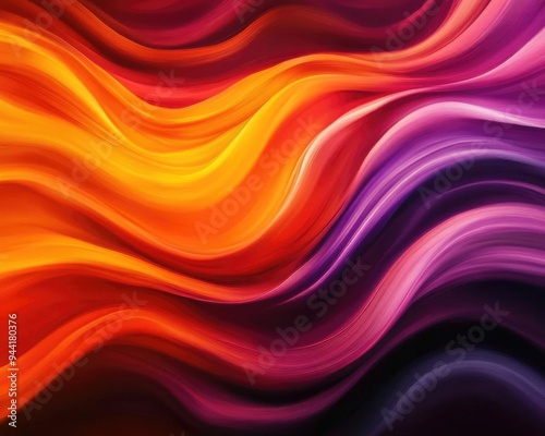 A vibrant abstract background featuring flowing waves of orange, purple, and red, creating a dynamic and energetic atmosphere.