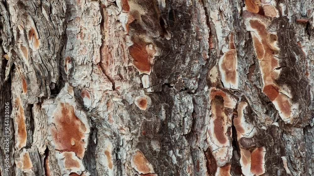 Texture of tree trunk in the forest. Close-up of texture of an old tree bark.