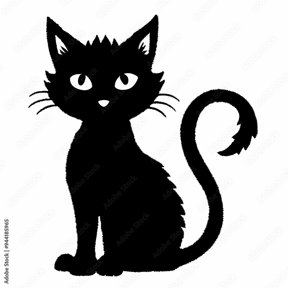 Obraz premium Halloween Cat Bundle Cut File, Cat Witch Svg, Clipart, Vector SVG 