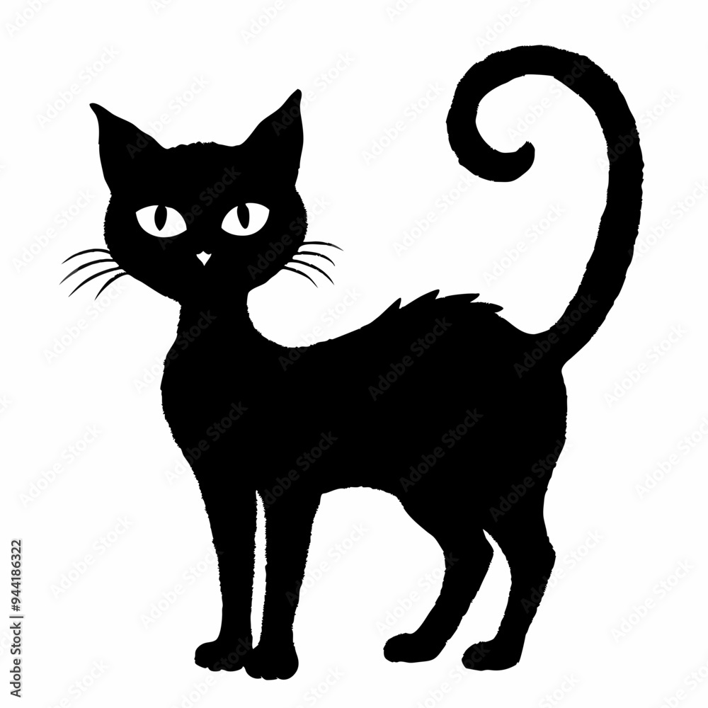 Obraz premium Halloween Cat Bundle Cut File, Cat Witch Svg, Clipart, Vector SVG 