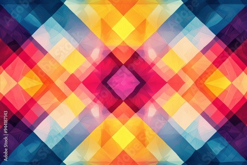 Abstract Geometric Pattern with Vibrant Colors created with Generative AI