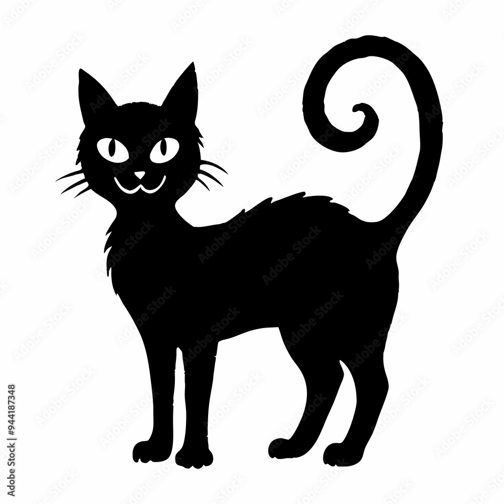 Obraz premium Halloween Cat Bundle Cut File, Cat Witch Svg, Clipart, Vector SVG 