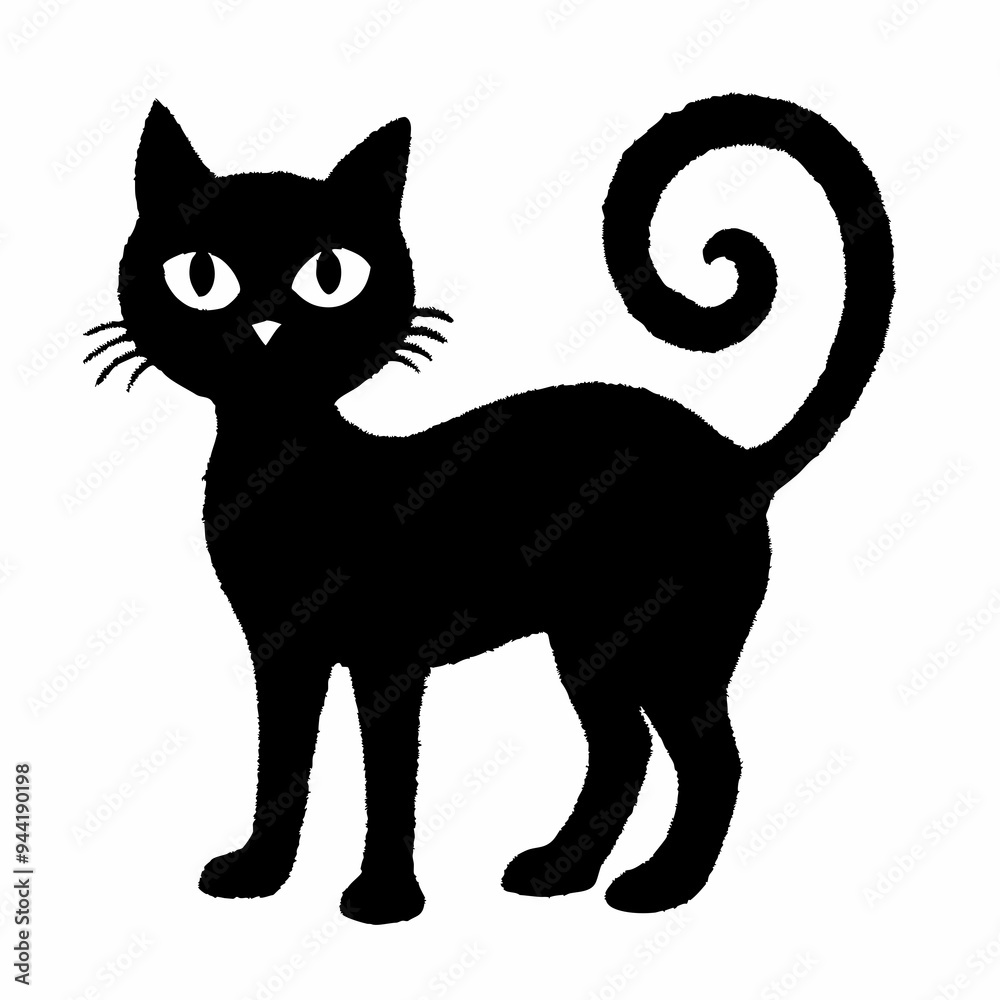 Obraz premium Halloween vector SVG Cut Files for Cricut, Cat Silhouette, Black Cat Svg, Spooky Svg