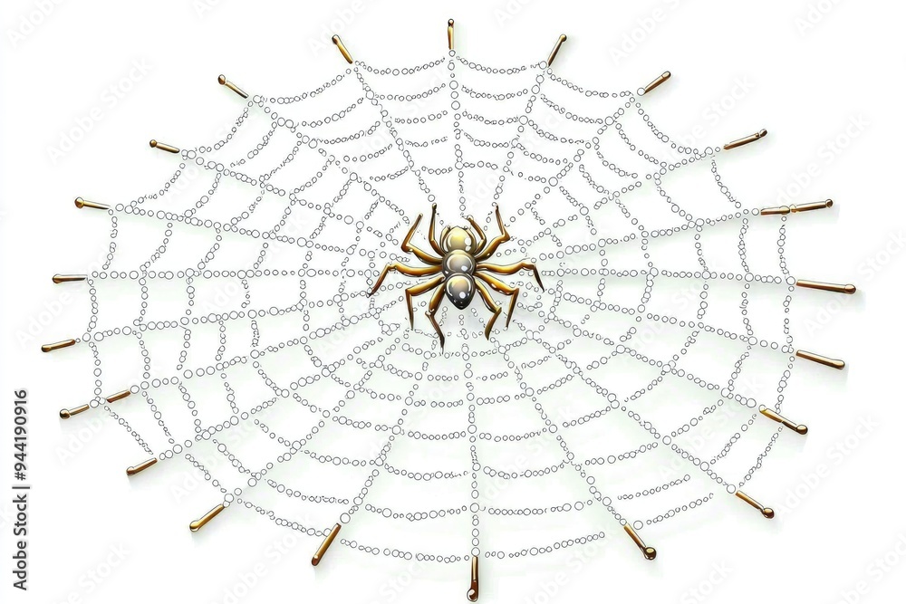 Obraz premium Golden Spider in Web
