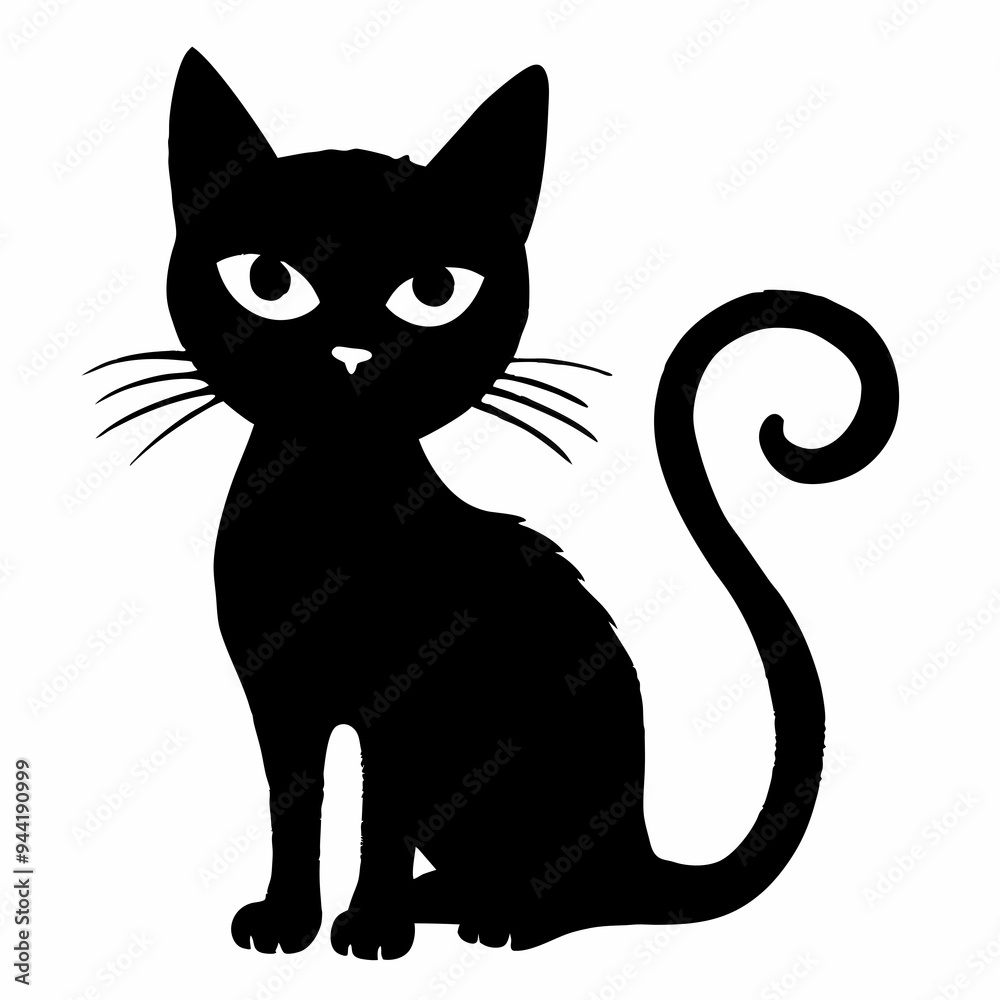 Fototapeta premium Halloween vector SVG Cut Files for Cricut, Cat Silhouette, Black Cat Svg, Spooky Svg