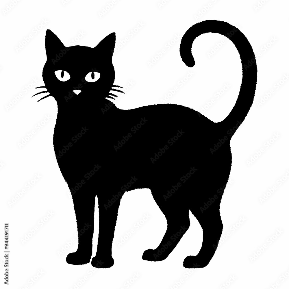 Fototapeta premium Halloween vector SVG Cut Files for Cricut, Cat Silhouette, Black Cat Svg, Spooky Svg