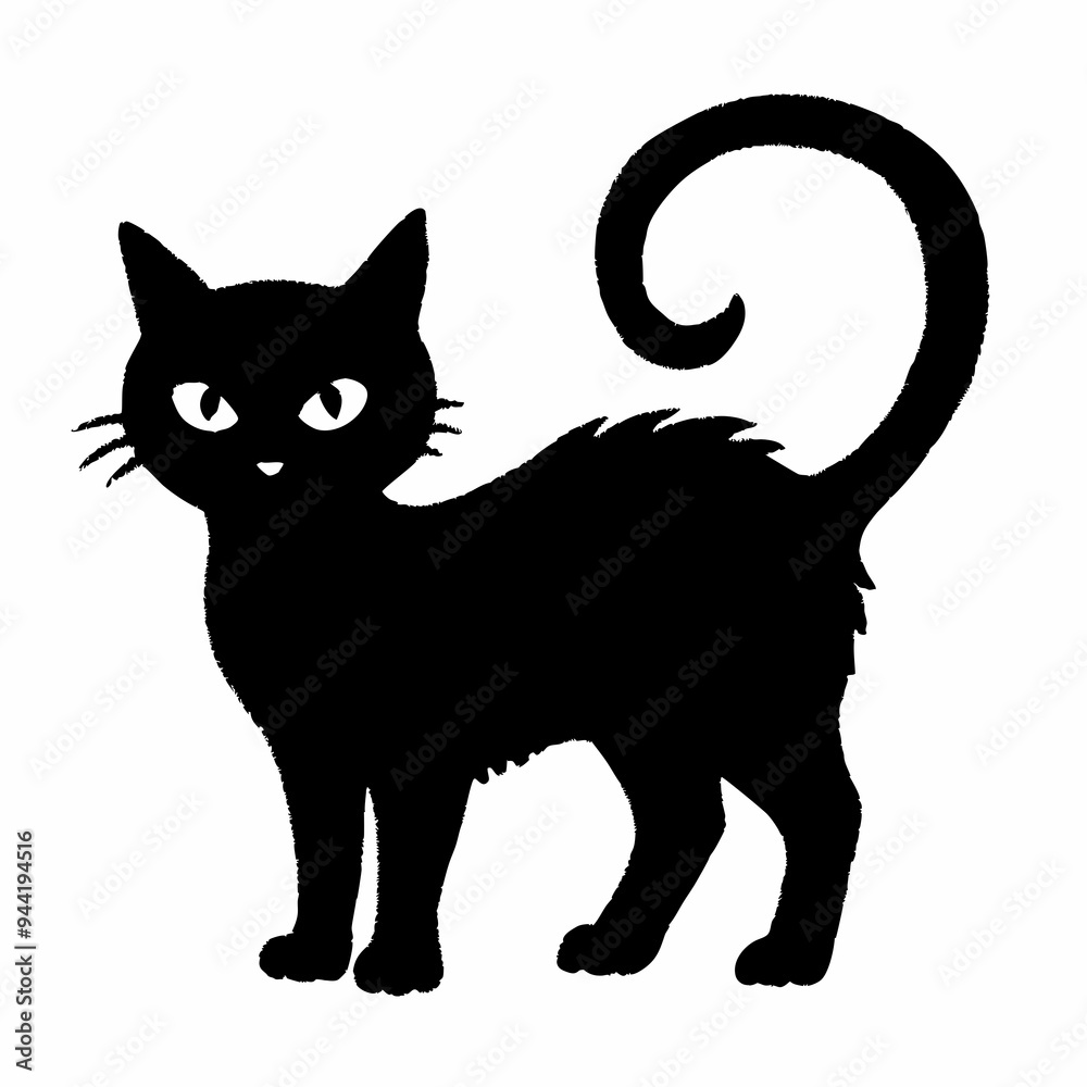 Fototapeta premium Halloween Cat Bundle Cut File, Cat Witch Svg, Clipart, Vector SVG 