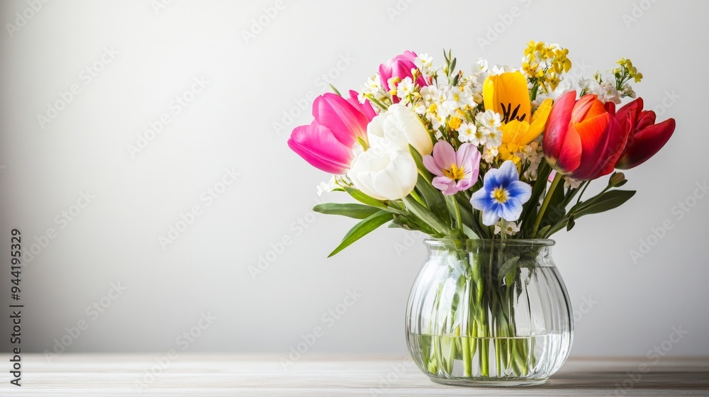 Spring flowers in a vase