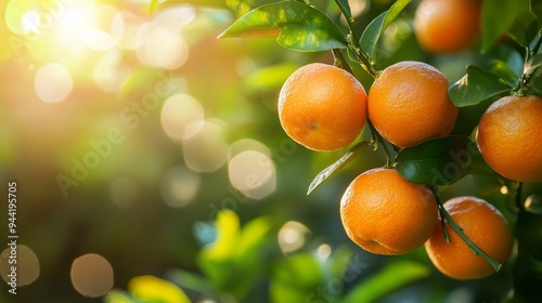 Tangerines on the branch