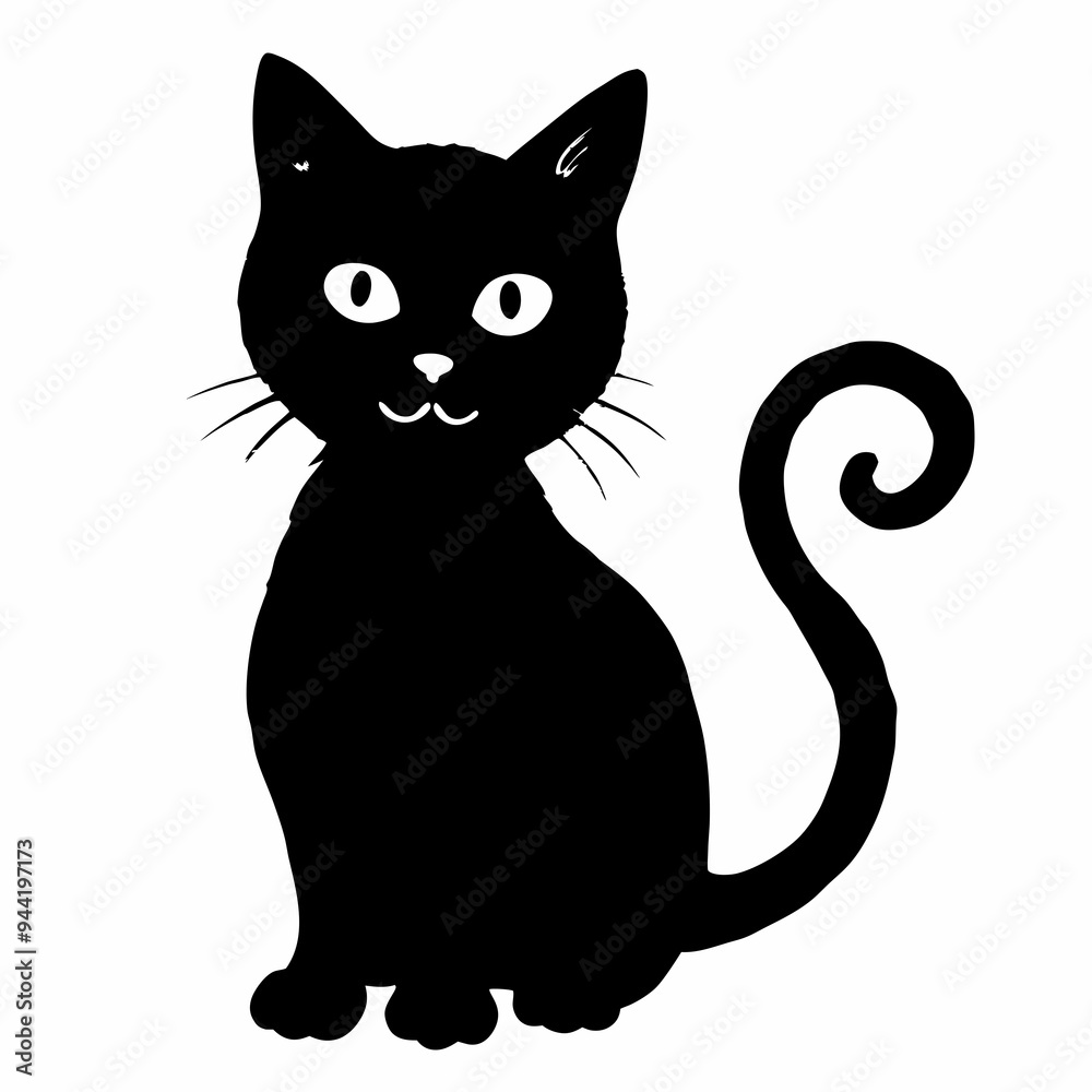 Fototapeta premium Halloween Cat Bundle Cut File, Cat Witch Svg, Clipart, Vector SVG 