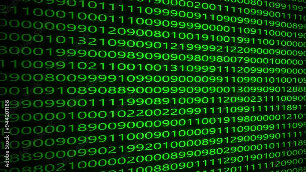 Abstract binary code background digits moving on the screen. Data, code, decryption and encoding concepts. Digital wall background with white numbers. Abstract binary code background digits moving on the screen. Data, code, decryption and encoding concepts. Digital wall background with white numbers.