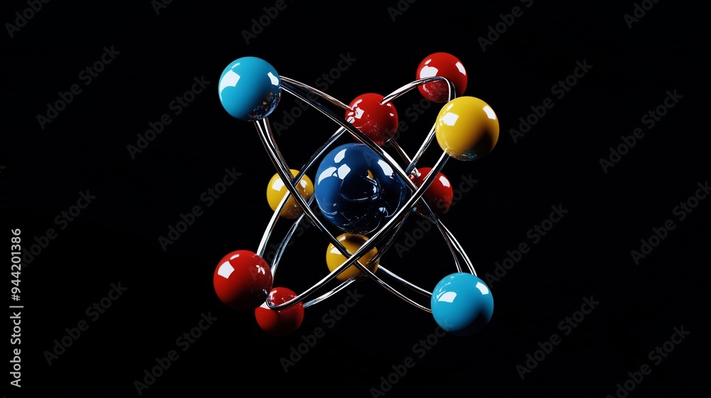 Obraz premium Abstract 3D Model of an Atom