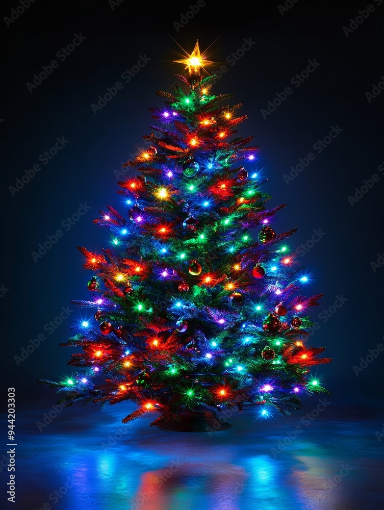 Christmas Tree with Colorful Lights Christmas Tree with Colorful Lights